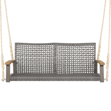 2人用パティオウィッカーハンギングスイングチェア